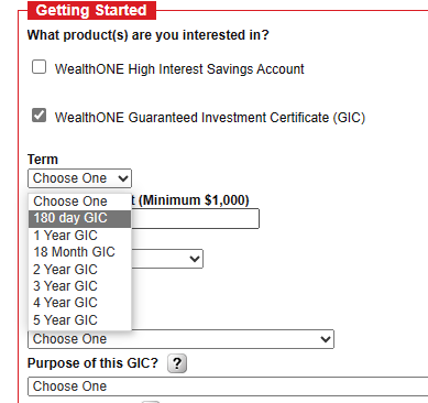 Wealth One Bank Account Application