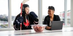 Eating ketchup chips