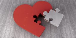Missing puzzle piece in a heart