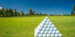 Pyramid of golf balls
